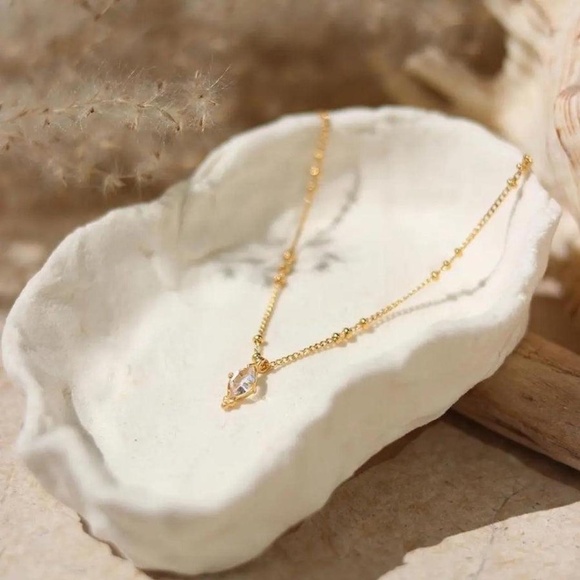 Ananda Soul daydreamer necklace / herkimer diamond 22k gold plated - Picture 1 of 6